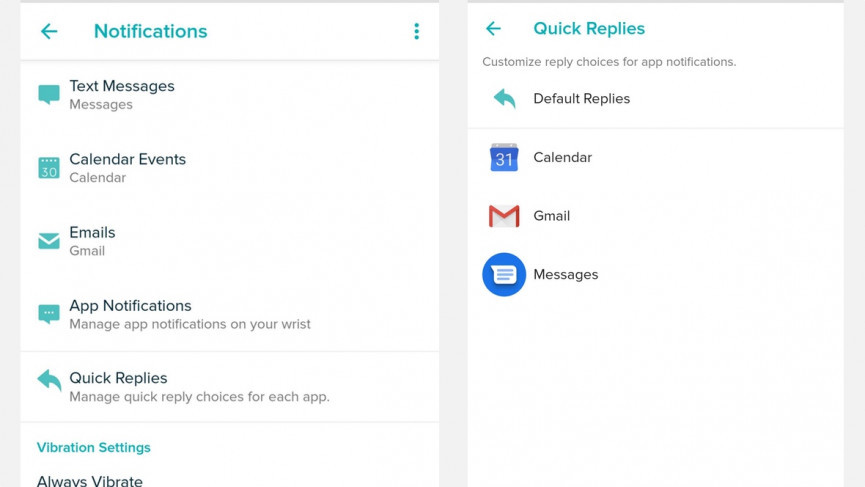 fitbit quick replies