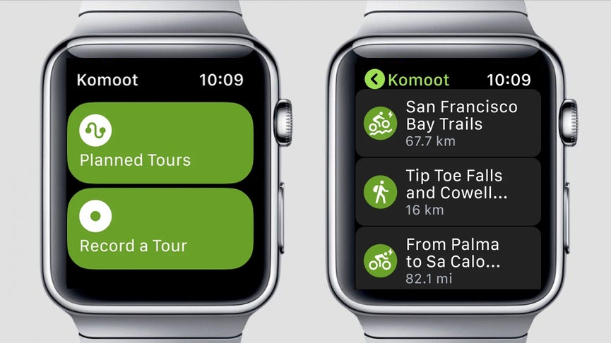 komoot cycling apple watch