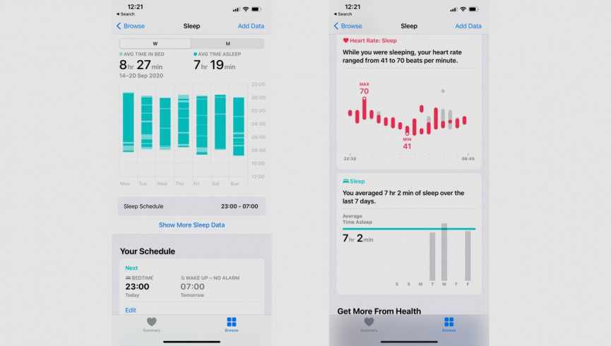 apple health sleep data